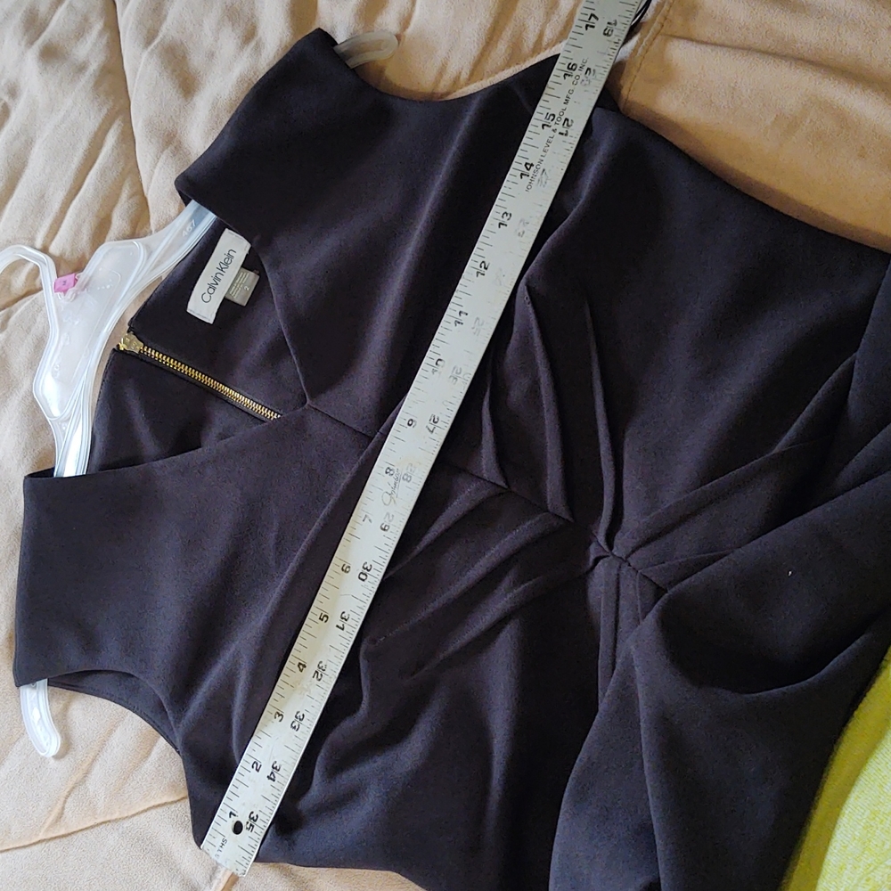 Calvin Klein Fit & Flare Sheath Dress Black 2 - Picture 11 of 15